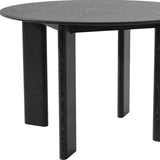 45" Black Solid Wood Round Top Dining Table - HomeRoots - Flyclothing LLC
