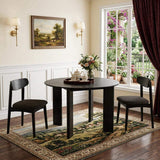 45" Black Solid Wood Round Top Dining Table - HomeRoots - Flyclothing LLC