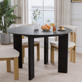 45" Black Solid Wood Round Top Dining Table - HomeRoots - Flyclothing LLC