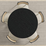 45" Black Solid Wood Round Top Dining Table - HomeRoots - Flyclothing LLC