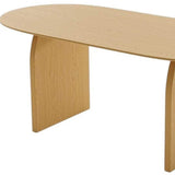 33" Natural Solid Wood and Wood Double Pedestal Base Oval Dining Table - HomeRoots - Flyclothing LLC