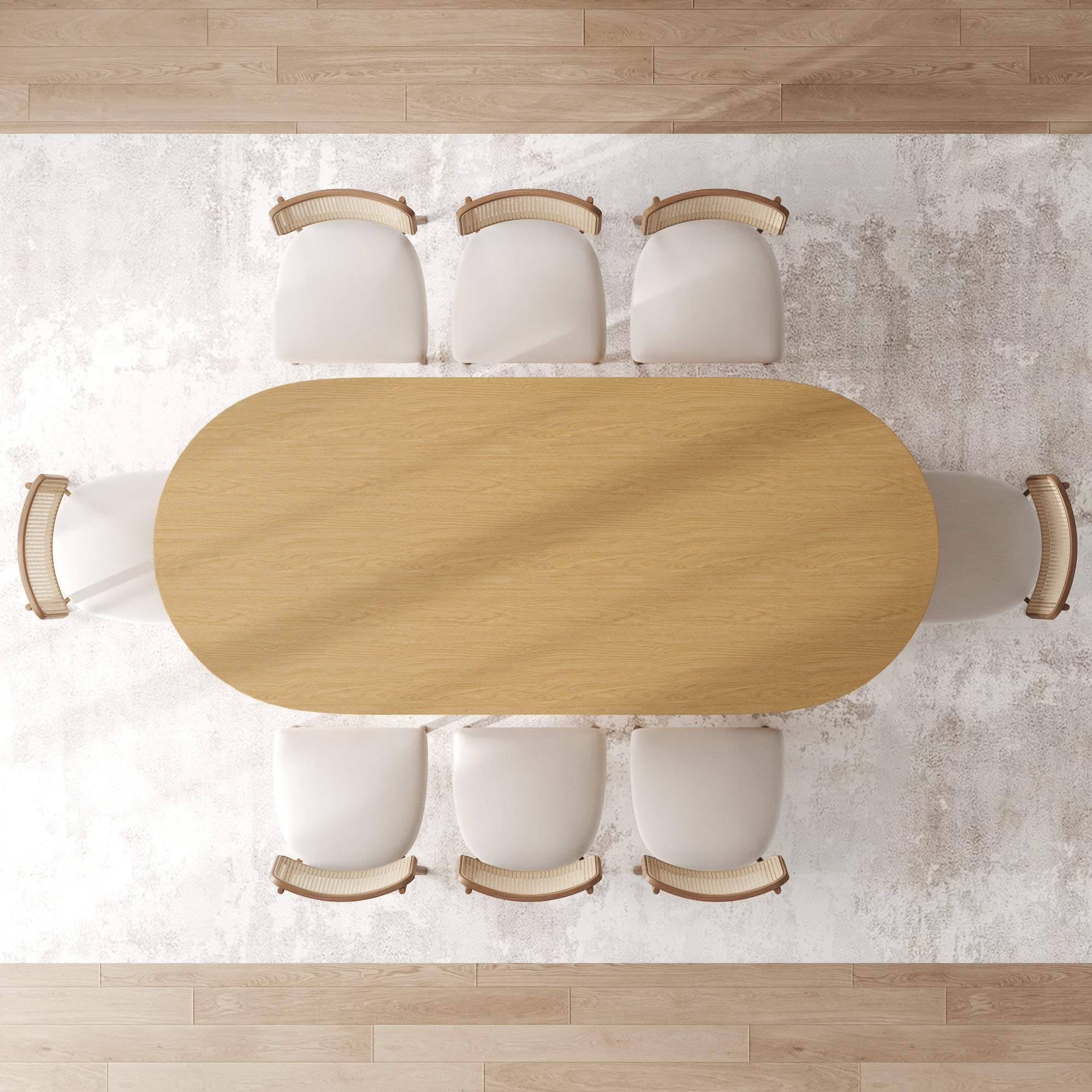 33" Natural Solid Wood and Wood Double Pedestal Base Oval Dining Table - HomeRoots - Flyclothing LLC