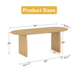33" Natural Solid Wood and Wood Double Pedestal Base Oval Dining Table - HomeRoots - Flyclothing LLC