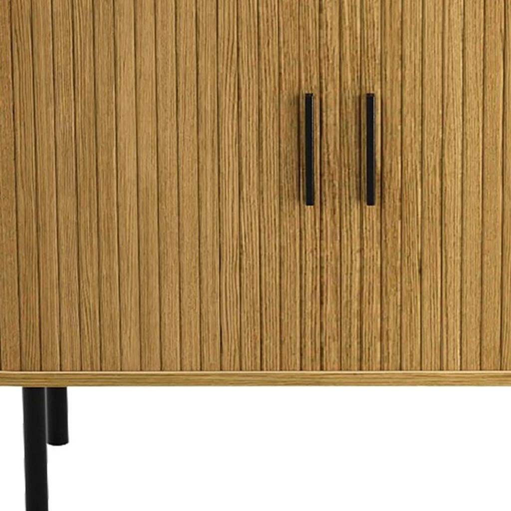 47" Natural Wood Sideboard With Two Sliding Doors - HomeRoots - Flyclothing LLC