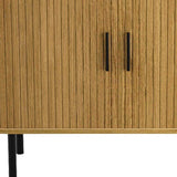 47" Natural Wood Sideboard With Two Sliding Doors - HomeRoots - Flyclothing LLC