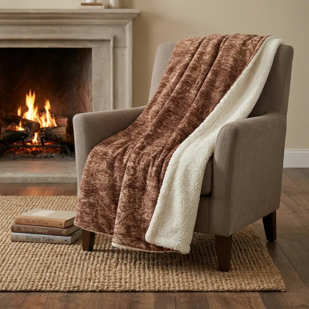 50" X 70" Burgundy And Brown Damask Polyester Woven Plush Throw Blanket - Homeroots - Flyclothing LLC