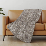 50" X 70" Brown And Beige Damask Polyester Woven Plush Throw Blanket - HomeRoots - Flyclothing LLC