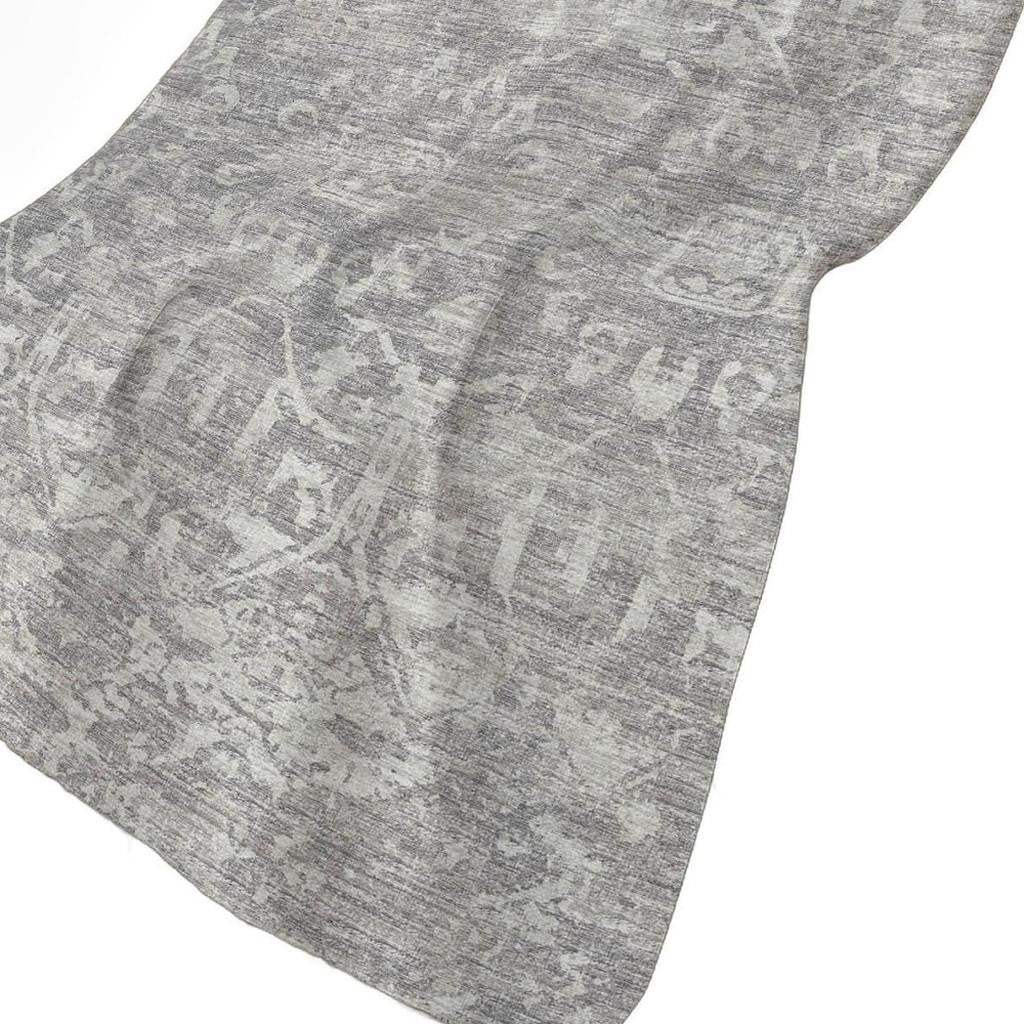 50" X 70" Gray And Ivory Damask Polyester Woven Plush Throw Blanket - HomeRoots - Flyclothing LLC