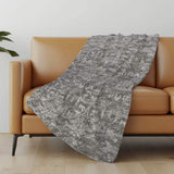 50" X 70" Charcoal And Gray Damask Polyester Woven Plush Throw Blanket - Homeroots - Flyclothing LLC