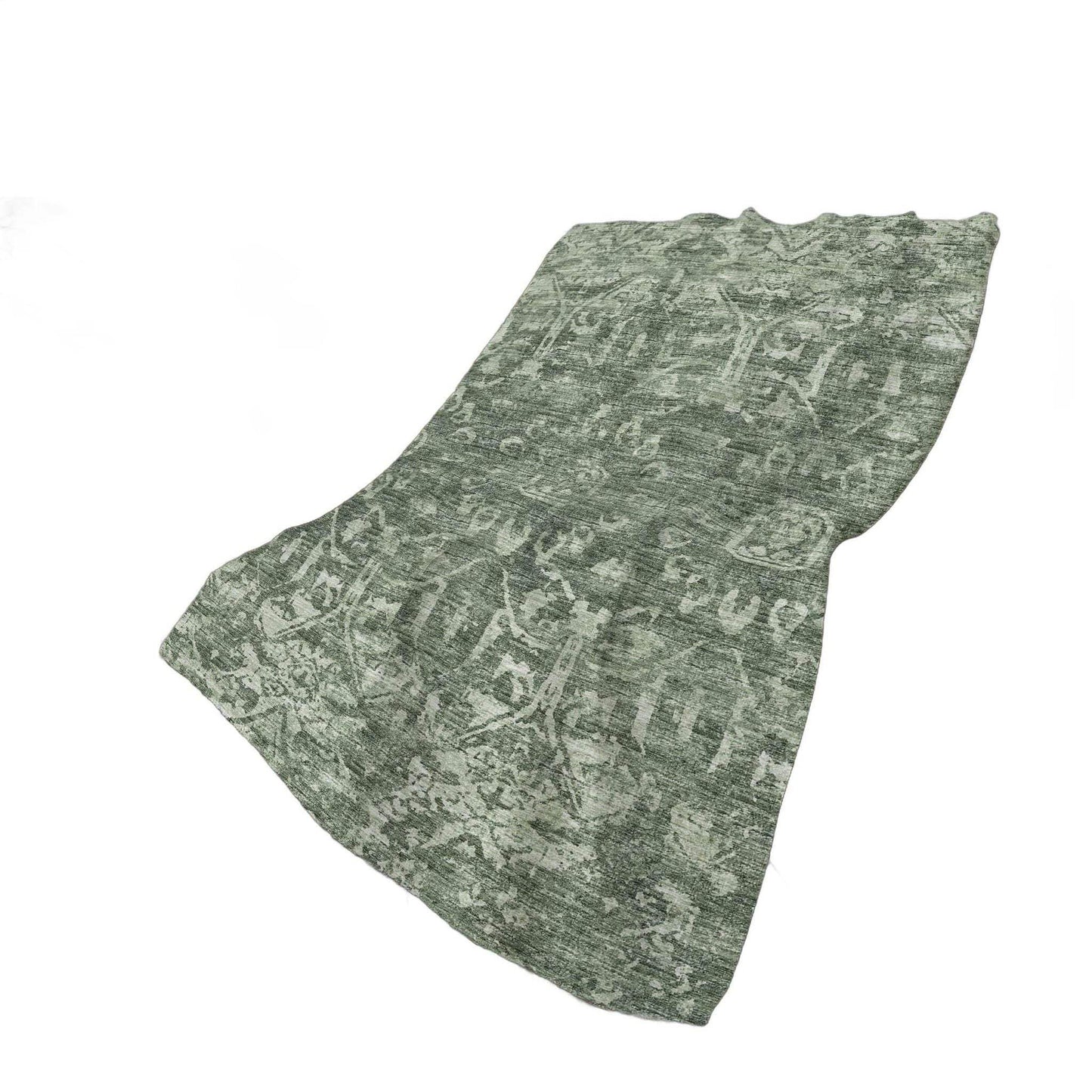 50" X 70" Green And Gray Damask Polyester Woven Plush Throw Blanket - HomeRoots - Flyclothing LLC