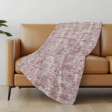 50" X 70" Pink And Ivory Damask Microfiber Plush Throw Blanket - Homeroots - Flyclothing LLC