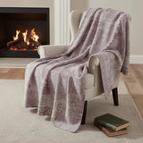 50" X 70" Pink And Ivory Damask Microfiber Plush Throw Blanket - Homeroots - Flyclothing LLC
