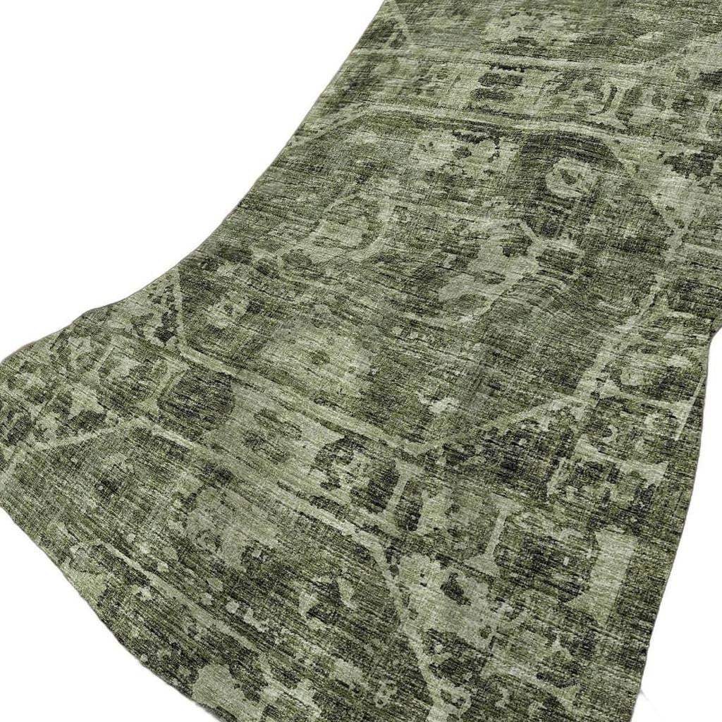 50" X 70" Olive Green And Beige Damask Polyester Woven Plush Throw Blanket - Homeroots - Flyclothing LLC