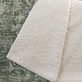 50" X 70" Olive Green And Beige Damask Polyester Woven Plush Throw Blanket - HomeRoots - Flyclothing LLC