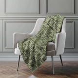 50" X 70" Olive Green And Beige Damask Polyester Woven Plush Throw Blanket - Homeroots - Flyclothing LLC
