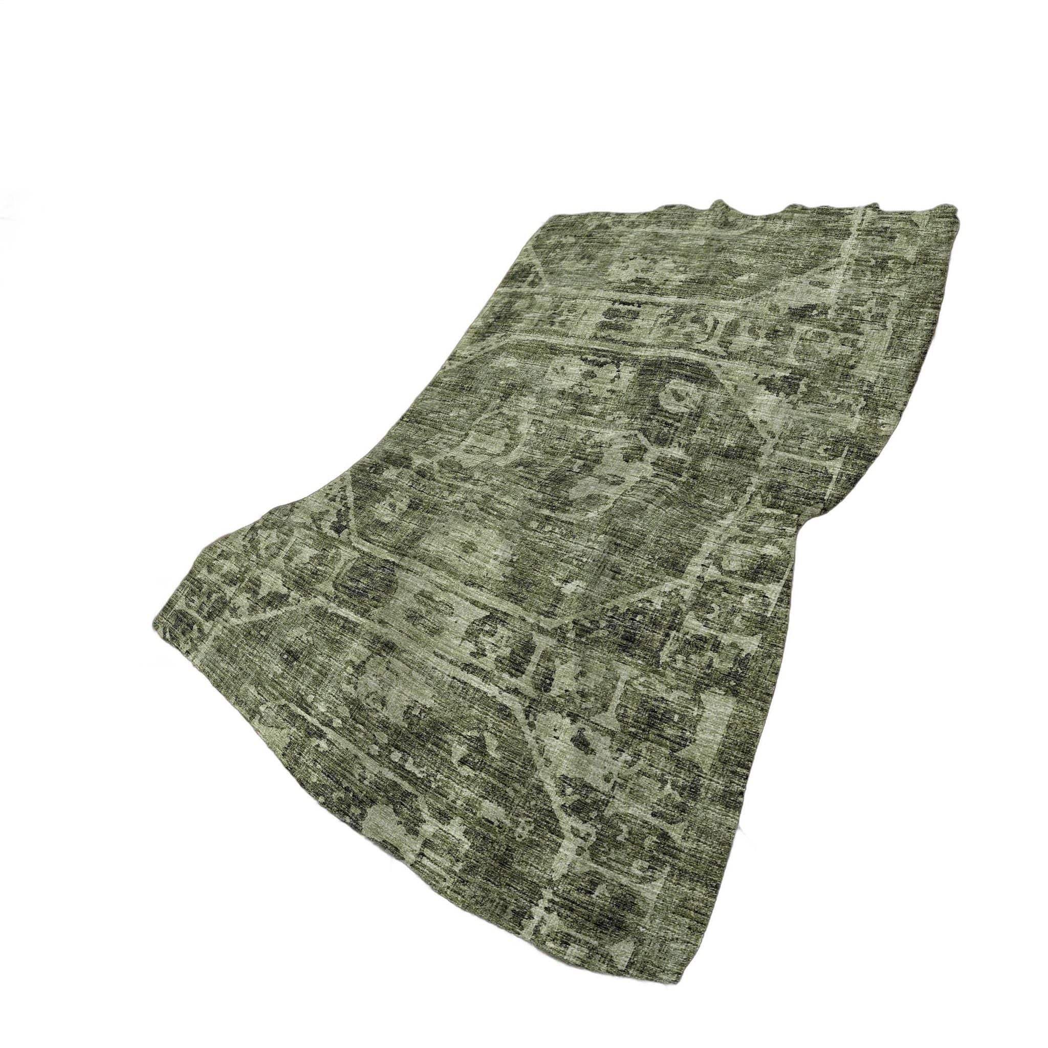 50" X 70" Olive Green And Beige Damask Polyester Woven Plush Throw Blanket - Homeroots - Flyclothing LLC
