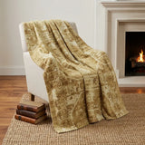 50" X 70" Beige And Tan Damask Polyester Woven Plush Throw Blanket - Homeroots - Flyclothing LLC
