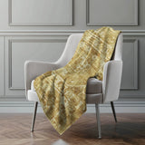 50" X 70" Beige And Tan Damask Polyester Woven Plush Throw Blanket - Homeroots - Flyclothing LLC