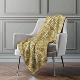 50" X 70" Beige And Tan Damask Polyester Woven Plush Throw Blanket - HomeRoots - Flyclothing LLC