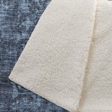 50" X 70" Navy Blue And Gray Damask Polyester Woven Plush Throw Blanket - HomeRoots - Flyclothing LLC
