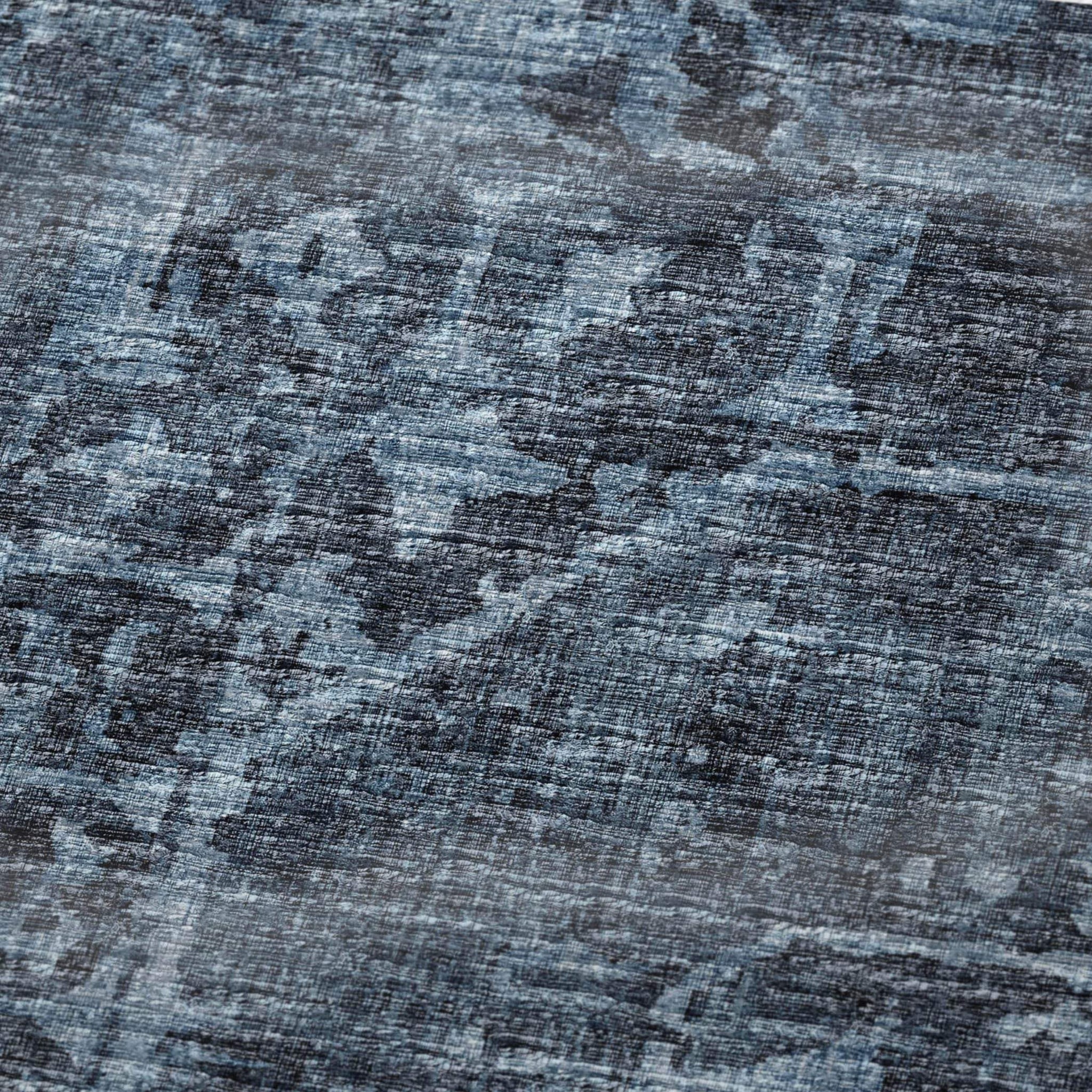 50" X 70" Navy Blue And Gray Damask Polyester Woven Plush Throw Blanket - HomeRoots - Flyclothing LLC