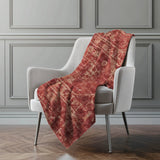 50" X 70" Red And Maroon Damask Polyester Woven Plush Throw Blanket - Homeroots - Flyclothing LLC