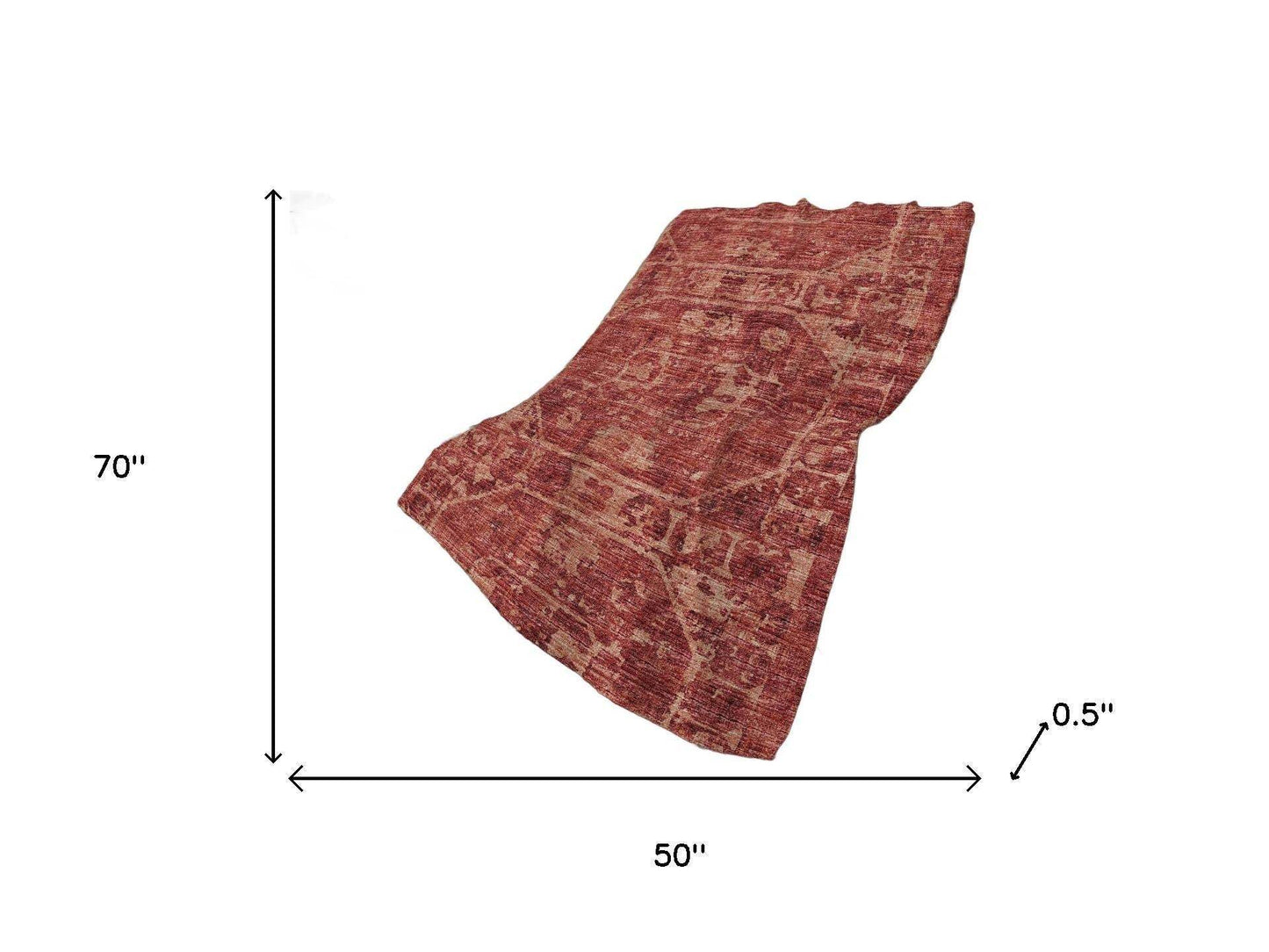50" X 70" Red And Maroon Damask Polyester Woven Plush Throw Blanket - HomeRoots - Flyclothing LLC
