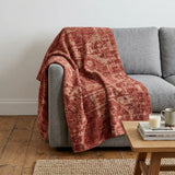 50" X 70" Red And Maroon Damask Polyester Woven Plush Throw Blanket - Homeroots - Flyclothing LLC