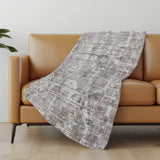 50" X 70" Gray And Charcoal Damask Polyester Woven Plush Throw Blanket - Homeroots - Flyclothing LLC