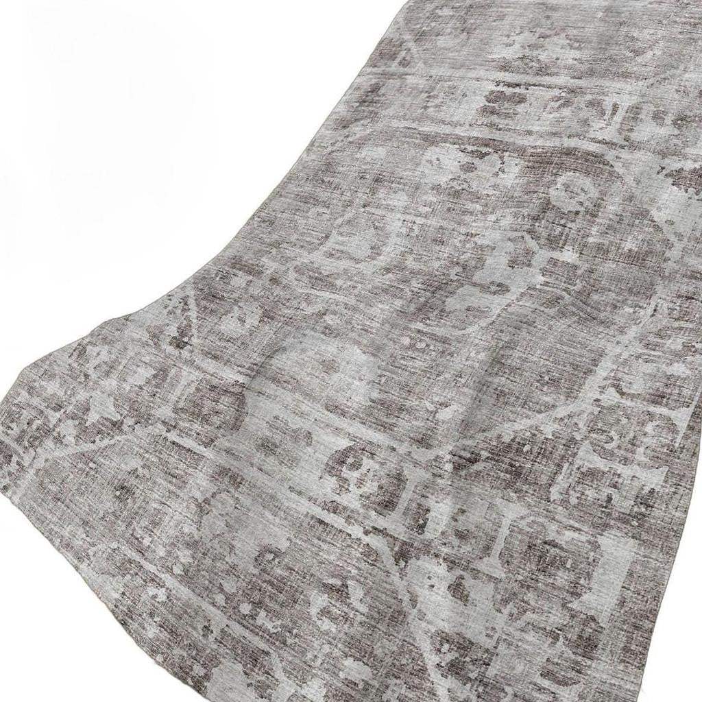 50" X 70" Gray And Charcoal Damask Polyester Woven Plush Throw Blanket - HomeRoots - Flyclothing LLC