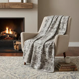 50" X 70" Gray And Charcoal Damask Polyester Woven Plush Throw Blanket - Homeroots - Flyclothing LLC