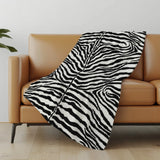50" X 70" Black And Ivory Zebra Microfiber Plush Throw Blanket - Homeroots - Flyclothing LLC