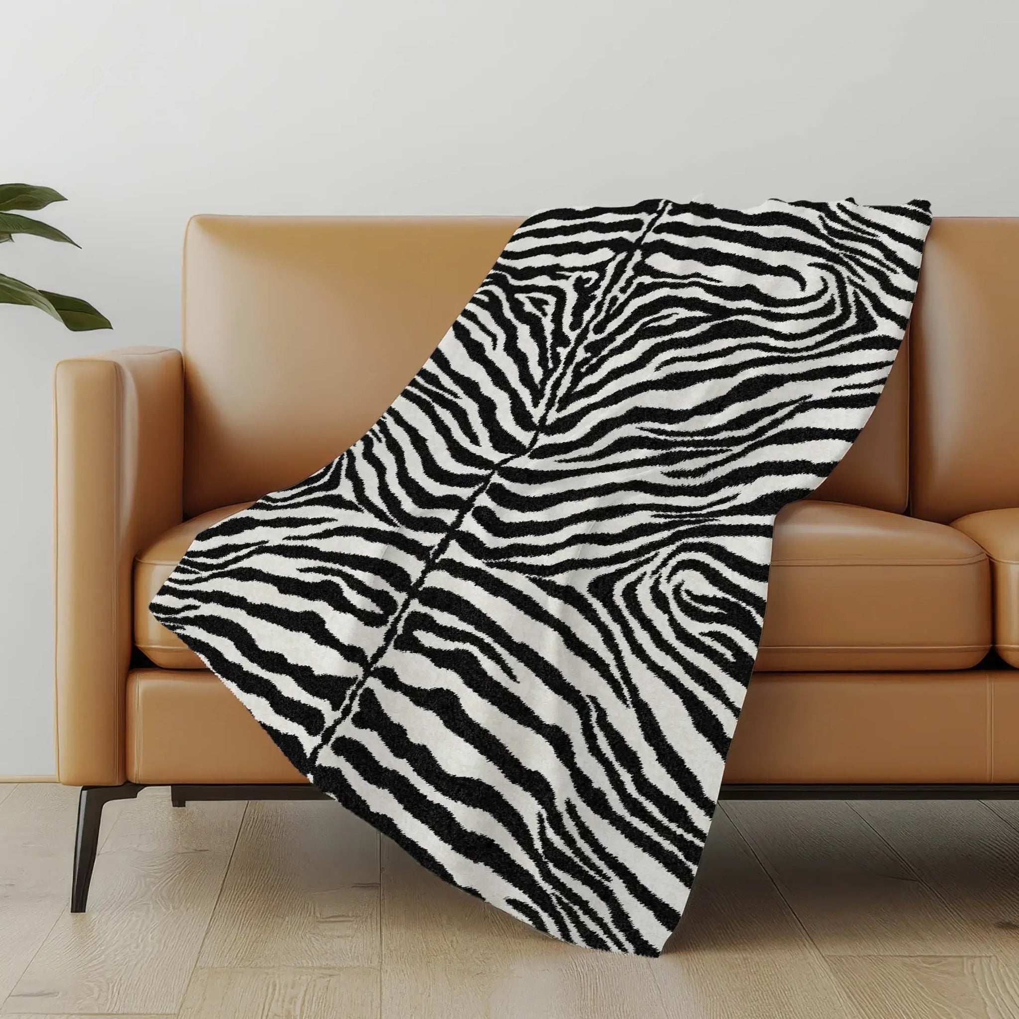 50" X 70" Black And Ivory Zebra Microfiber Plush Throw Blanket - Homeroots - Flyclothing LLC