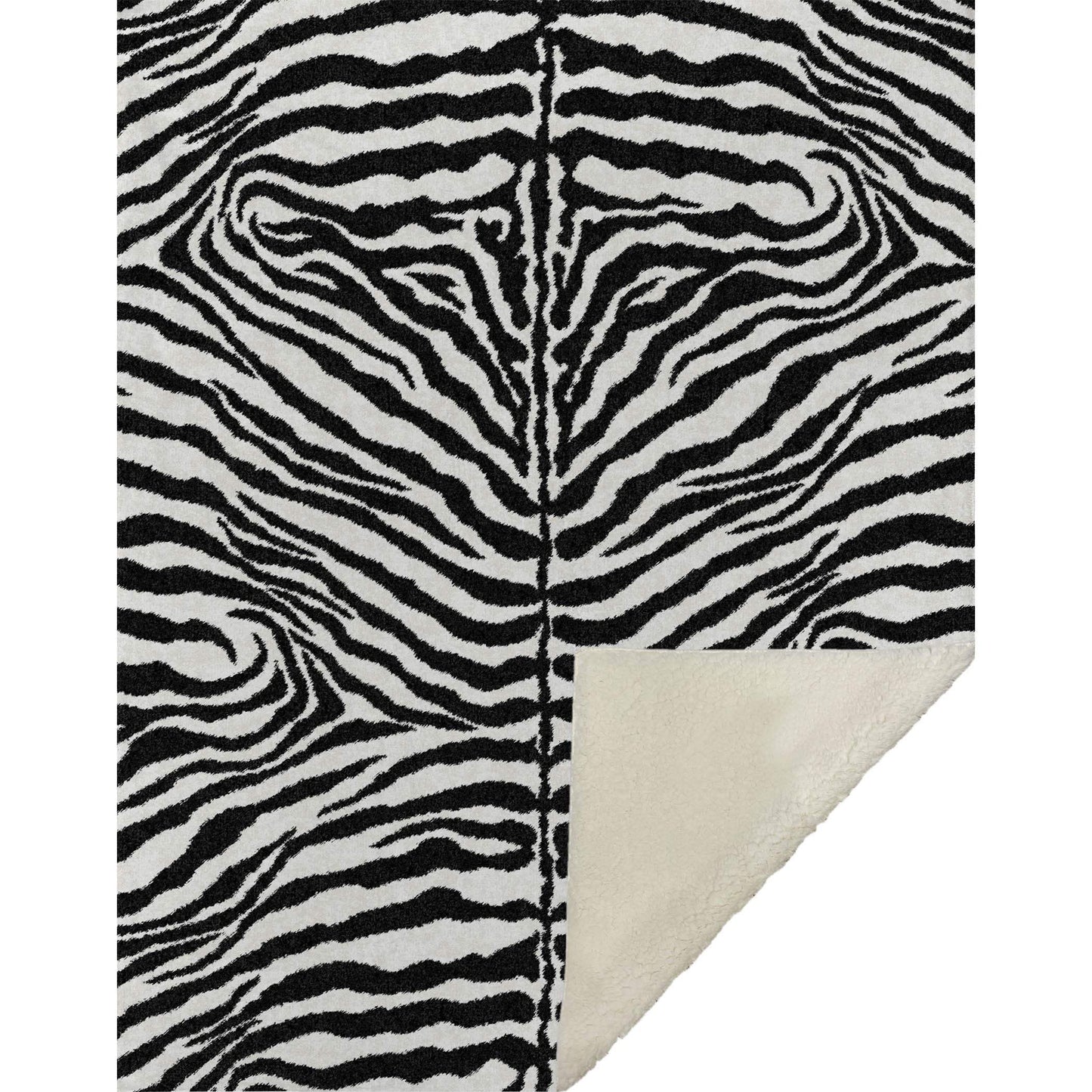 50" X 70" Black And Ivory Zebra Microfiber Plush Throw Blanket - Homeroots - Flyclothing LLC