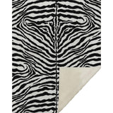 50" X 70" Black And Ivory Zebra Microfiber Plush Throw Blanket - Homeroots - Flyclothing LLC