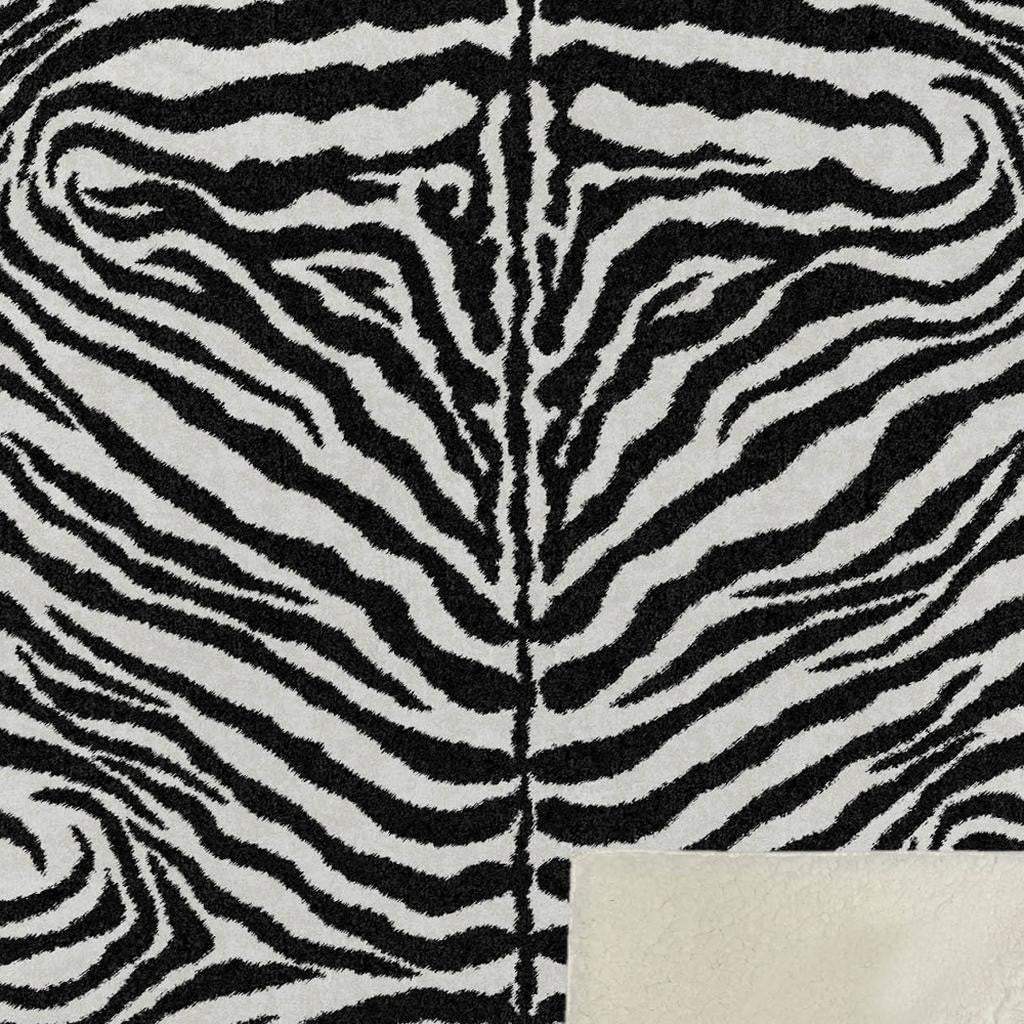 50" X 70" Black And Ivory Zebra Microfiber Plush Throw Blanket - Homeroots - Flyclothing LLC
