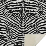 50" X 70" Black And Ivory Zebra Microfiber Plush Throw Blanket - Homeroots - Flyclothing LLC