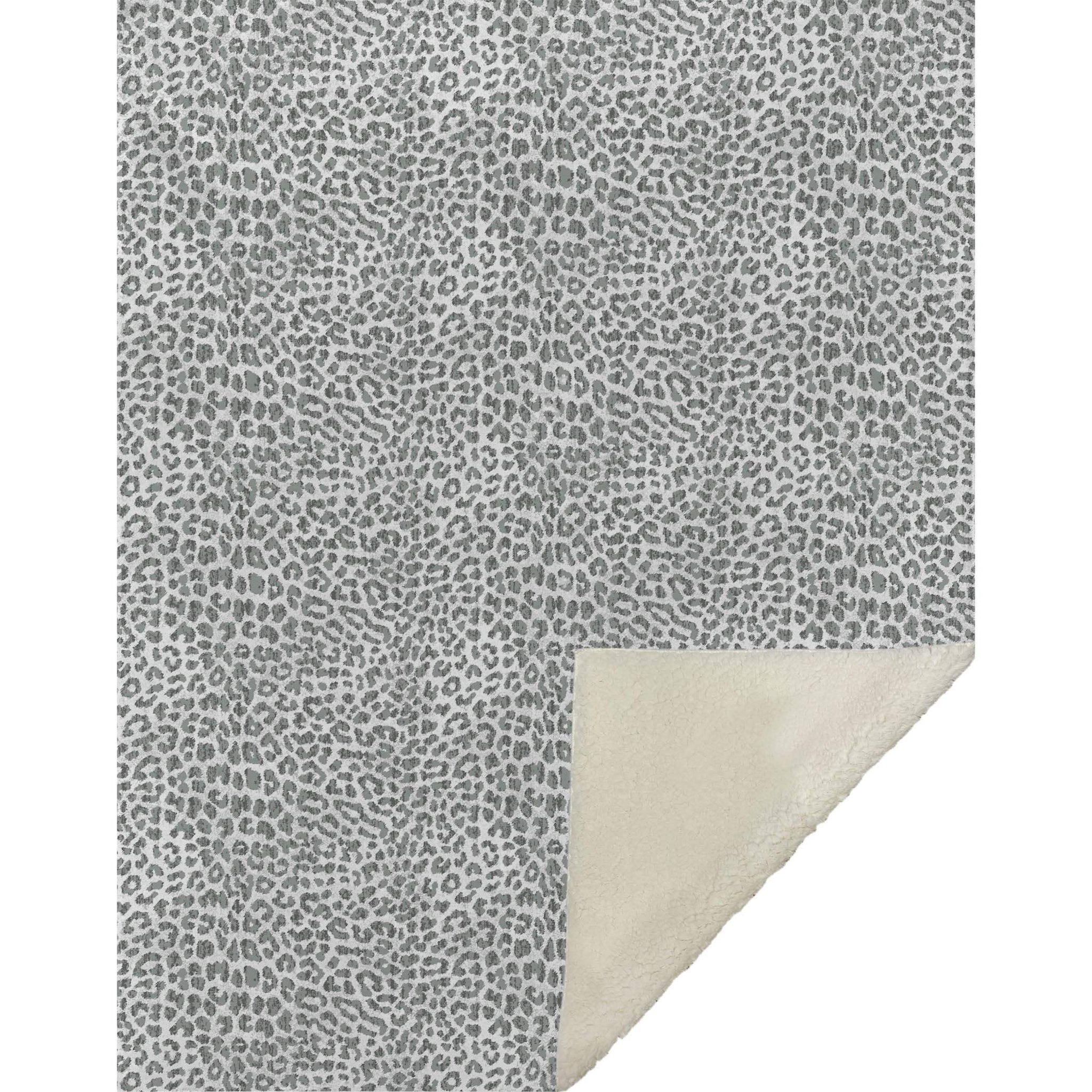 50" X 70" Gray And Ivory Leopard Microfiber Plush Throw Blanket - Homeroots - Flyclothing LLC