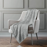 50" X 70" Gray And Ivory Leopard Microfiber Plush Throw Blanket - Homeroots - Flyclothing LLC
