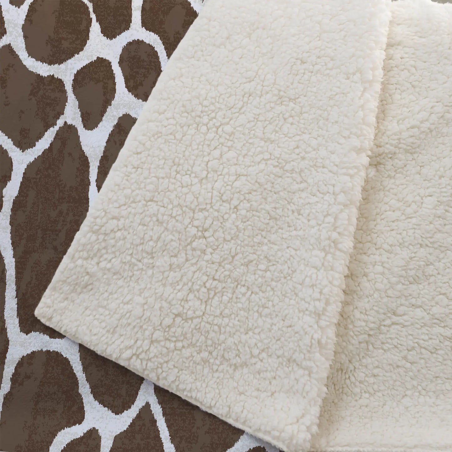 50" X 70" Coffee And Ivory Giraffe Microfiber Plush Throw Blanket - Homeroots - Flyclothing LLC