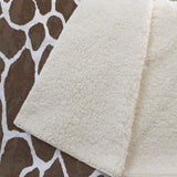 50" X 70" Coffee And Ivory Giraffe Microfiber Plush Throw Blanket - Homeroots - Flyclothing LLC