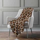 50" X 70" Coffee And Ivory Giraffe Microfiber Plush Throw Blanket - Homeroots - Flyclothing LLC