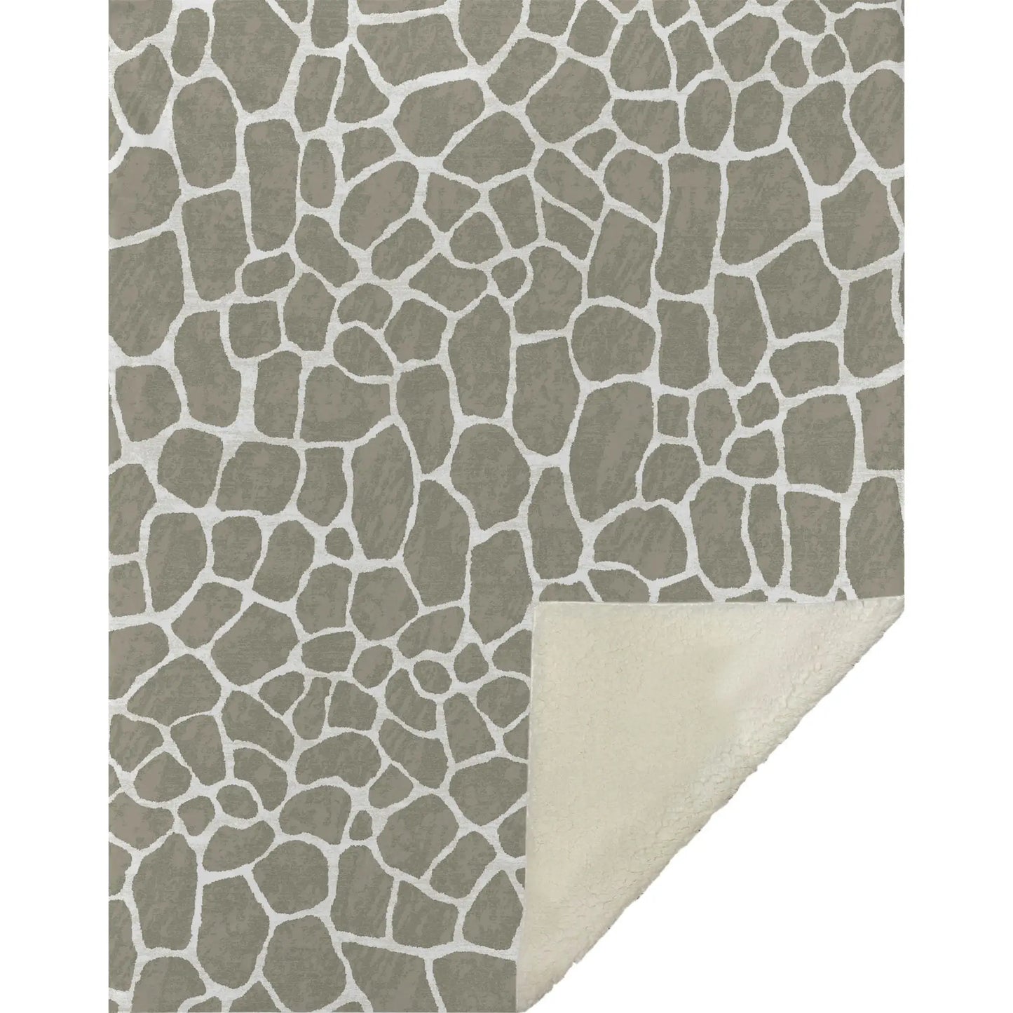 50" X 70" Taupe And Ivory Giraffe Microfiber Plush Throw Blanket - Homeroots - Flyclothing LLC