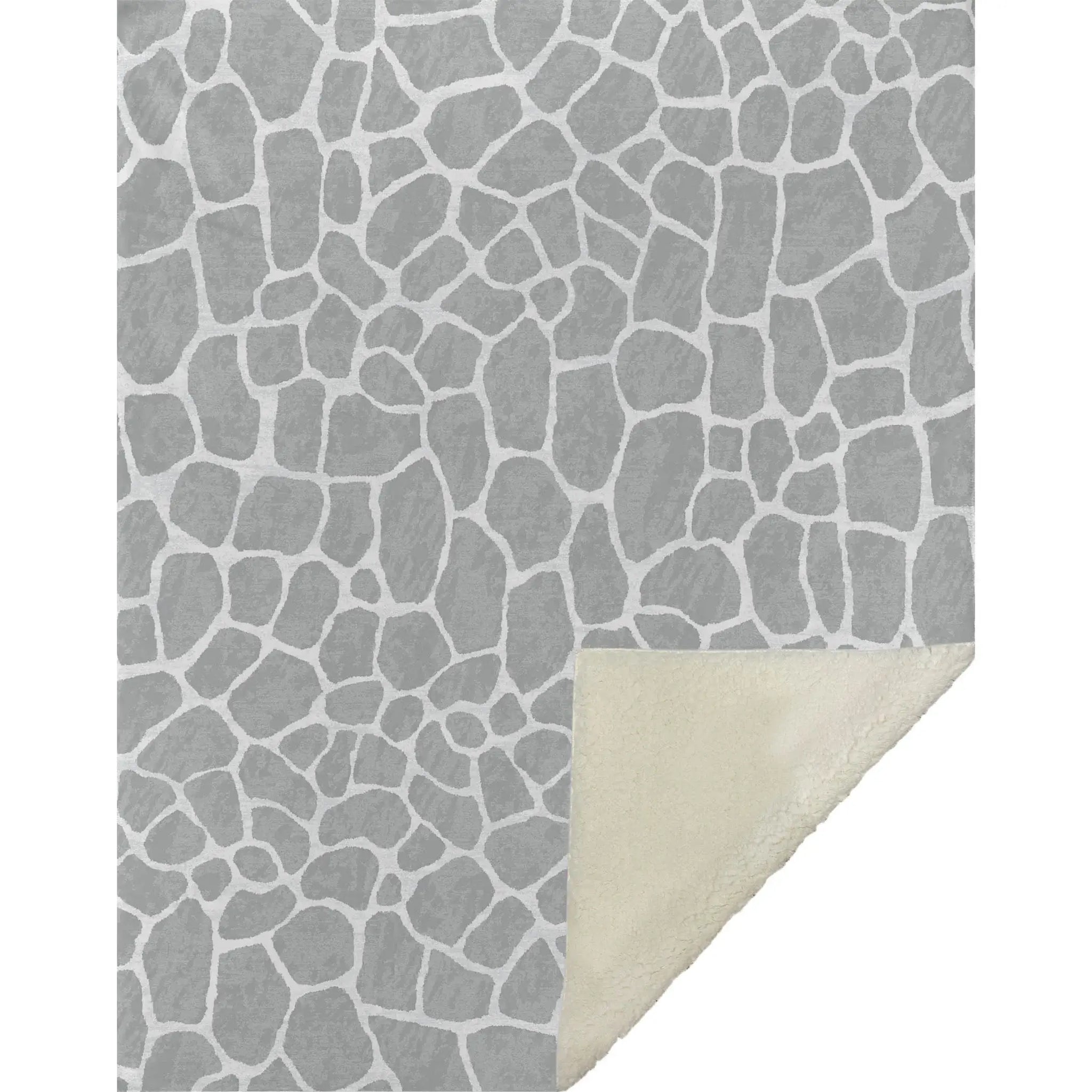 50" X 70" Gray And Ivory Giraffe Microfiber Plush Throw Blanket - Homeroots - Flyclothing LLC