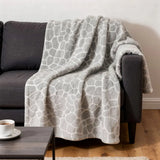 50" X 70" Gray And Ivory Giraffe Microfiber Plush Throw Blanket - Homeroots - Flyclothing LLC