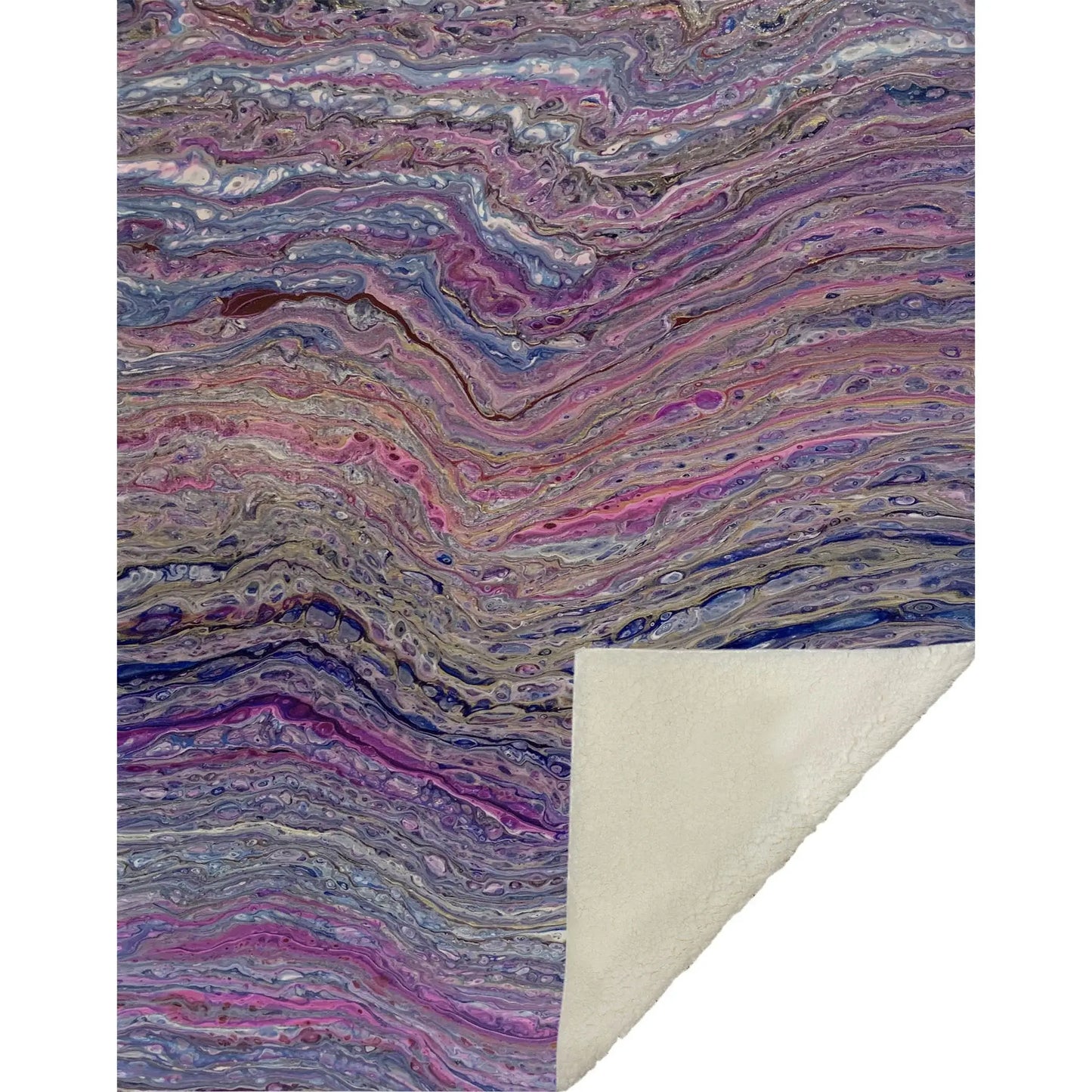 50" X 70" Lavender Blue And Ivory Abstract Microfiber Plush Throw Blanket - Homeroots - Flyclothing LLC