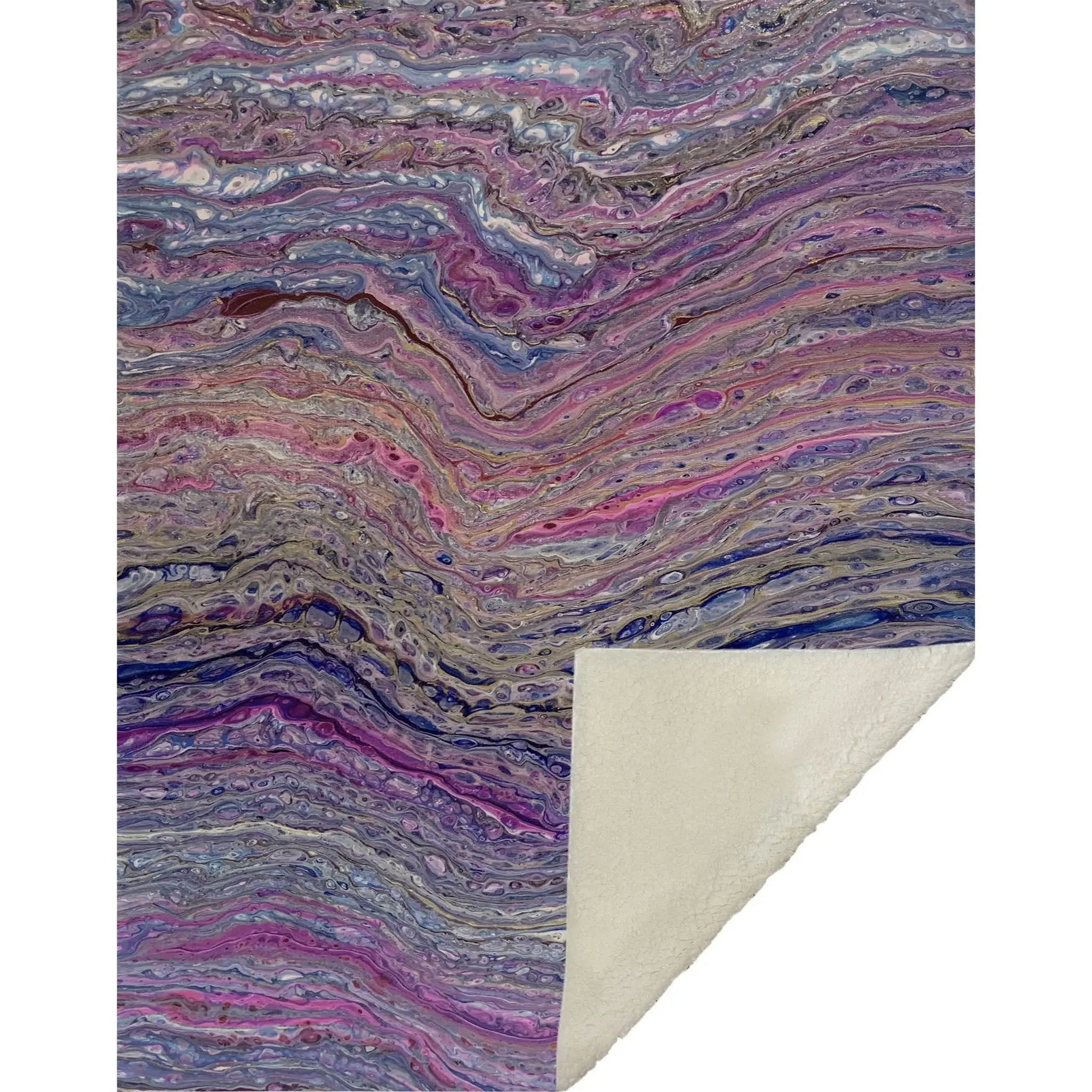 50" X 70" Lavender Blue And Ivory Abstract Microfiber Plush Throw Blanket - Homeroots - Flyclothing LLC