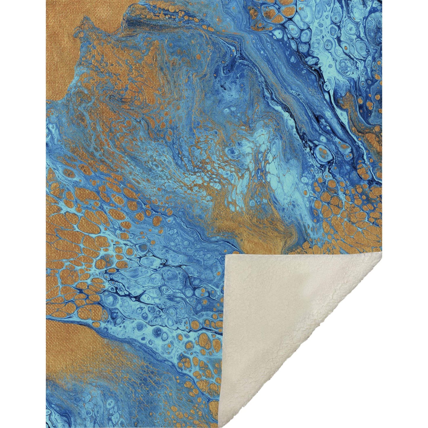 50" X 70" Cobalt And Copper Abstract Microfiber Plush Throw Blanket - Homeroots - Flyclothing LLC
