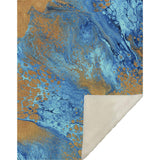 50" X 70" Cobalt And Copper Abstract Microfiber Plush Throw Blanket - Homeroots - Flyclothing LLC