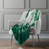 50" X 70" Green And Ivory Abstract Microfiber Plush Throw Blanket - Homeroots - Flyclothing LLC